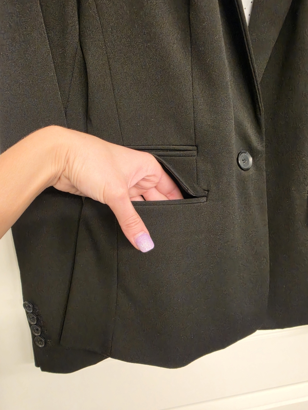 EXPRESS Black Tailored Blazer – Classic One-Button Suit Jacket - Picture 5 of 13